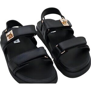 Steve Madden Mona Stay-Put Slingback Sandals Black Women's US 7.5